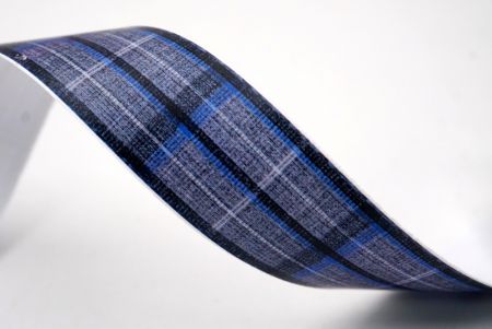 Elegantes Blau & Grau Karoband_AI